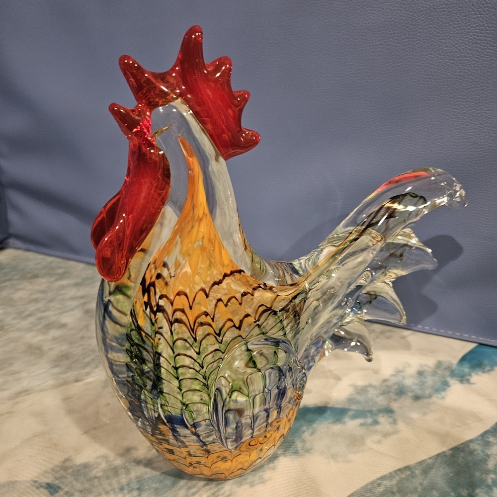 Gorgeous Designs‎ China Blown Glass Rooster Paperweight